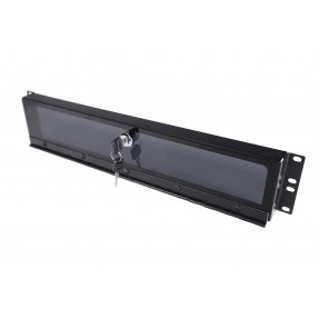 IHOS IRack Plexi 2U - panel rack 2U z zamkiem na klucz - 1
