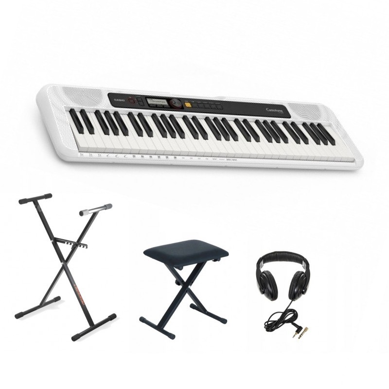 Keyboard Casio CT-S200WE + statyw + ława + słuchawki - 1 Keyboard Casio CT-S200WE + statyw + ława + słuchawki - 1