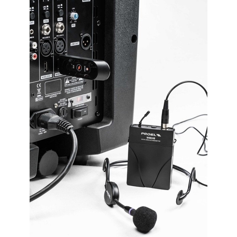 Proel U24B - Bezprzewodowy system mikrofonowy Bodypack 2.4GHZ USB - 4
