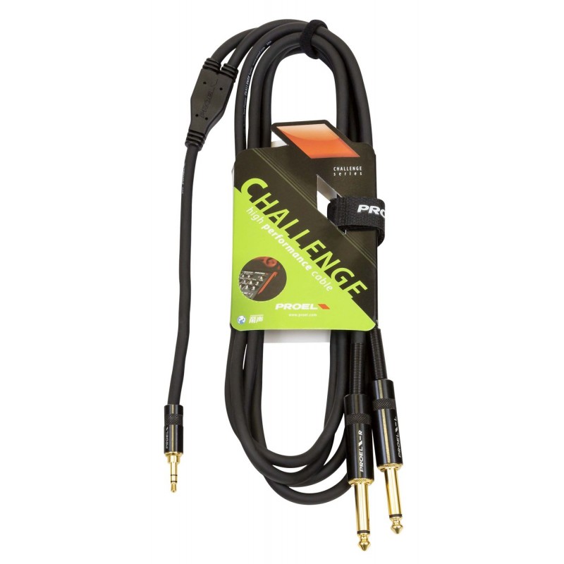 Proel Stage CHLP170LU15XL - Kabel audio "Y" Jack stereo 3,5 mm - 2x Jack mono 6,3 mm 1,5 m - 2 Proel Stage CHLP170LU15XL - Kabel audio "Y" Jack stereo 3,5 mm - 2x Jack mono 6,3 mm 1,5 m - 2