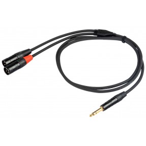 Proel Stage CHLP325LU15 - Kabel audio "Y" Jack stereo 6,3 mm - 2x XLR męski 1,5 m - 1