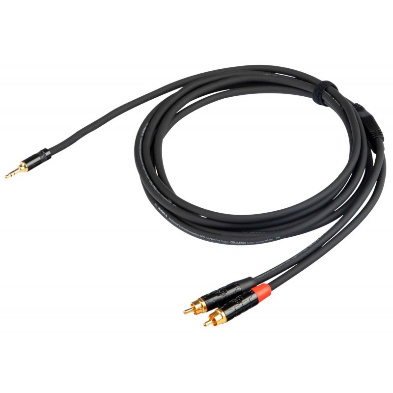 Proel Stage CHLP215LU15 - Kabel audio "Y" Jack stereo 3,5 mm - 2x RCA 1,5 m - 1