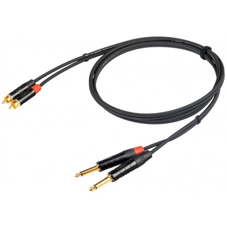 Proel Stage CHLP310LU3 - Kabel audio Jack mono 6,3 mm - 2x RCA 3 m - 1