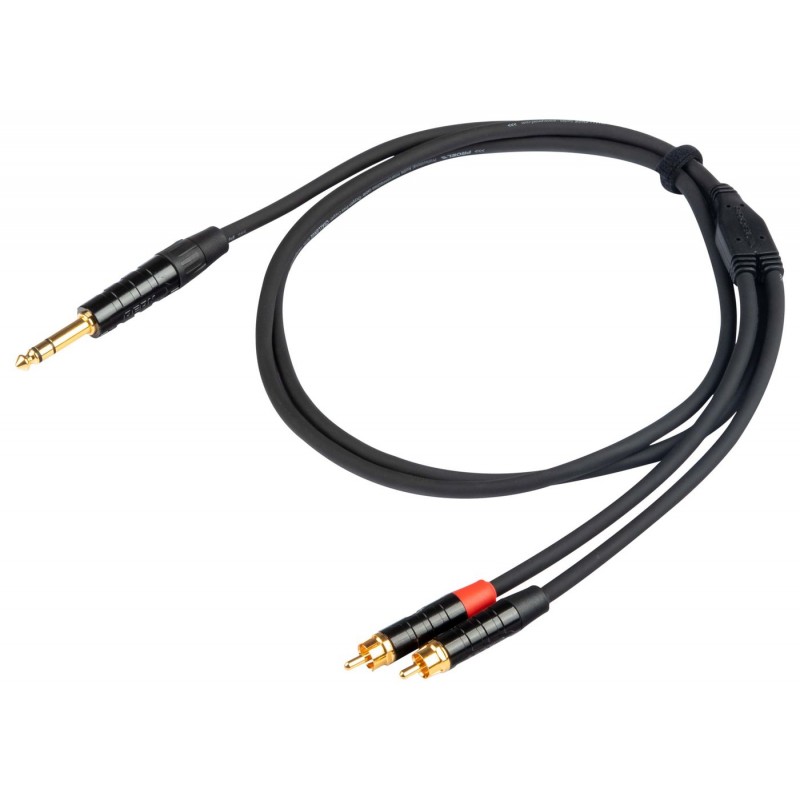 Proel Stage CHLP300LU3 - Kabel audio Jack stereo 6,3 mm - 2x RCA 3 m - 1