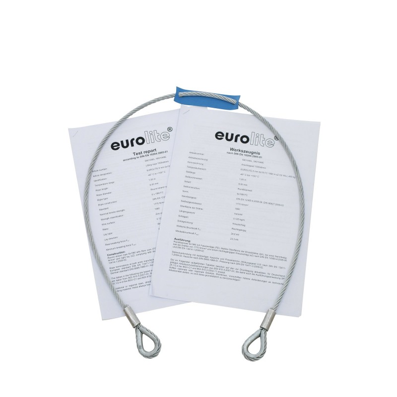 Eurolite 5801048G - Stalowa linka zabezpieczająca 1000x4 mm - 2 Eurolite 5801048G - Stalowa linka zabezpieczająca 1000x4 mm - 2