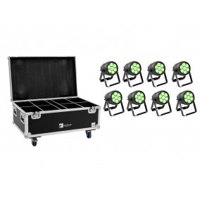 Eurolite 20000980 - Zestaw oświetleniowy 8x LED IP PAR 7x10W RGBL z skrzynią - 1