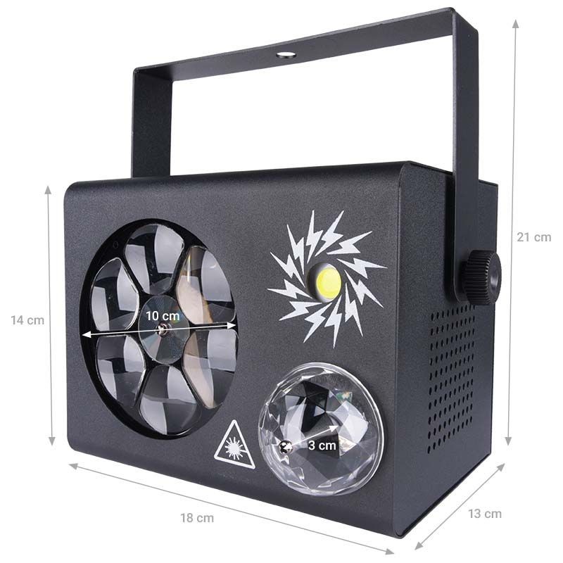 LIGHT4ME PARTY BOX efekt disco LED ball laser stroboskop gobo - 3