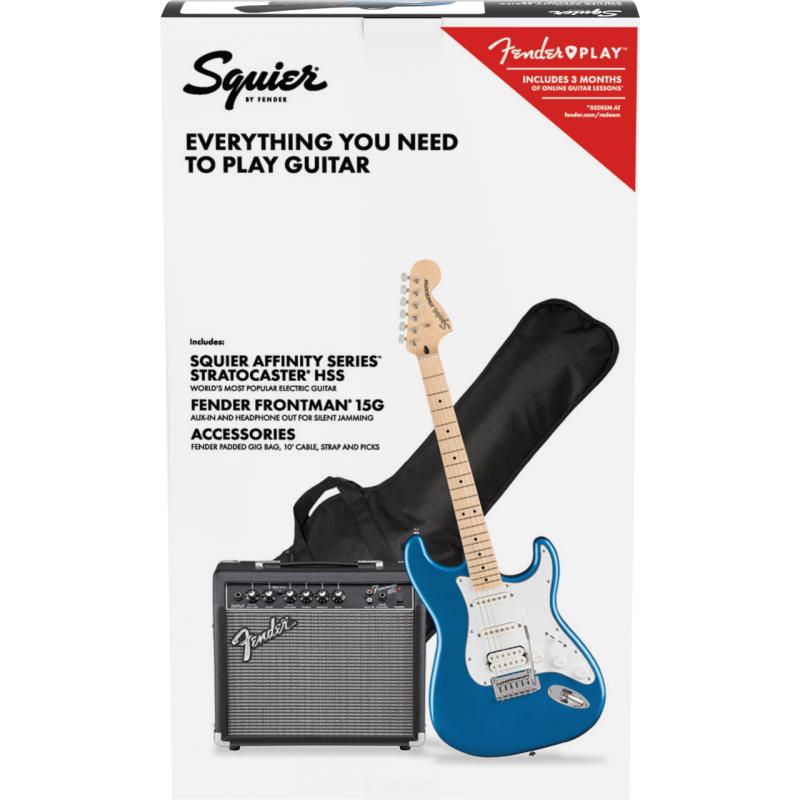 Squier Affinity Stratocaster HSS Pack MF LPB Gig Bag 15G - zestaw gitarowy - 3