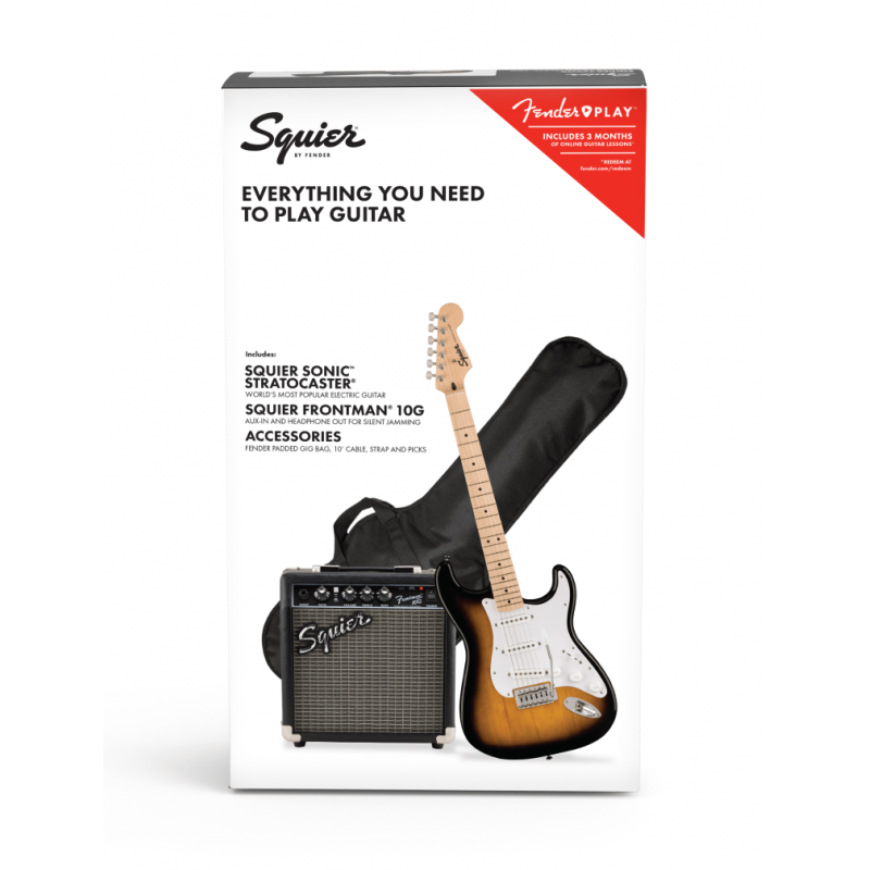 Squier Sonic Stratocaster Pack MF 2-Color Sunburst Gig Bag 10G - zestaw gitarowy - 2
