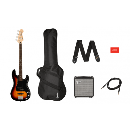 Squier Affinity Precision Bass PJ PackLF 3-Color SB Gig Bag Rumble 15 - zestaw basowy - 1