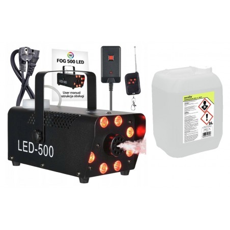 Wytwornica Dymu Light4Me Fog 500  LED + płyn 5L - 1