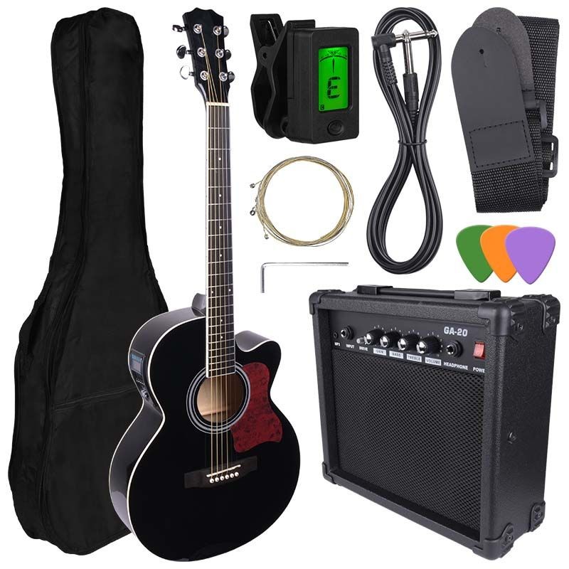 NN EAG SET BK gitara elektroakustyczna + wzmacniacz gitarowy zestaw BLACK - 1