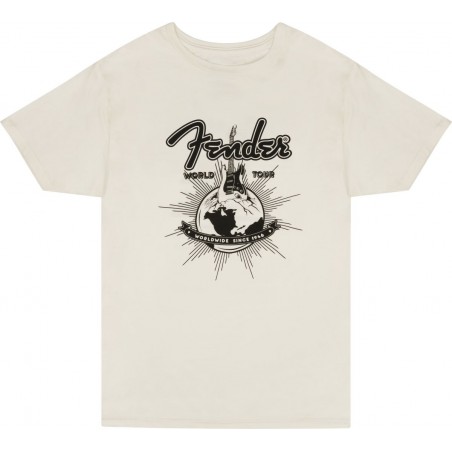 Fender T-shirt męski World Tour biały XXL - 1