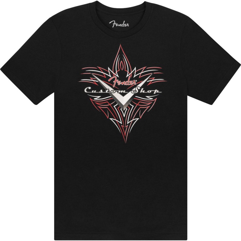 Fender T-shirt męski Custom Shop Pinstripe czarny XXL - 1