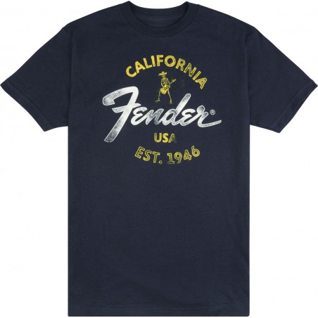 Fender T-shirt męski Baja niebieski L - 1