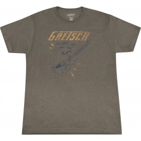 Gretsch T-shirt męski Lightning Bolt brązowy S - 1