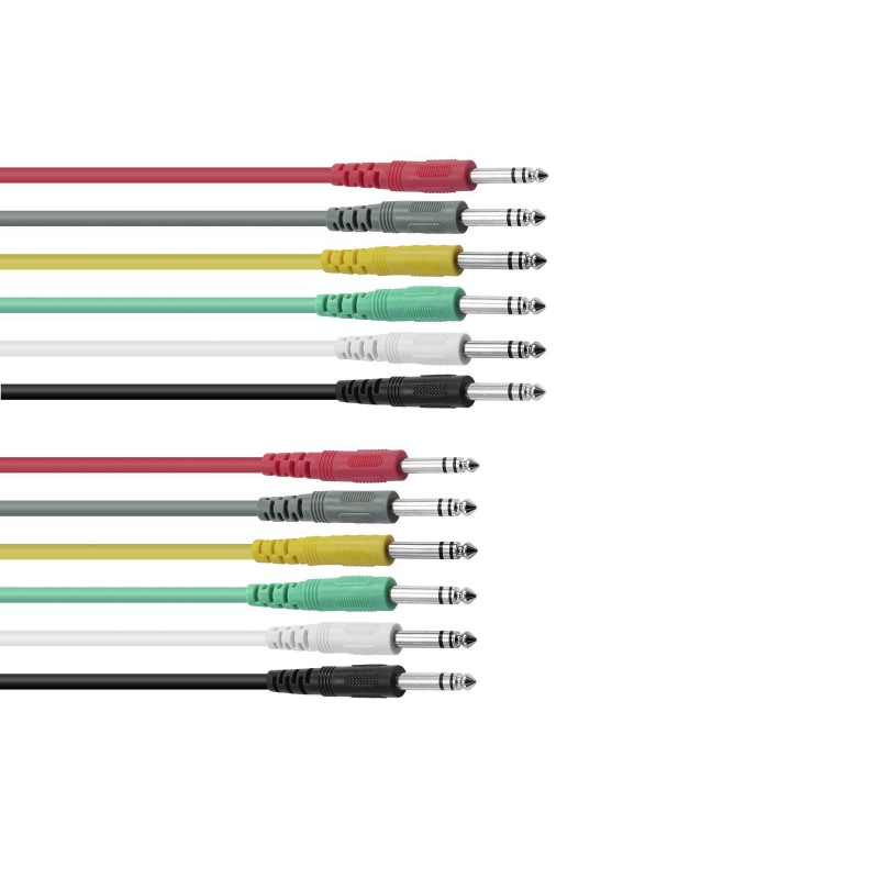 Omnitronic 3021005P - Kable typu Patch Jack stereo 6,3 mm 6x0,9 m - 1