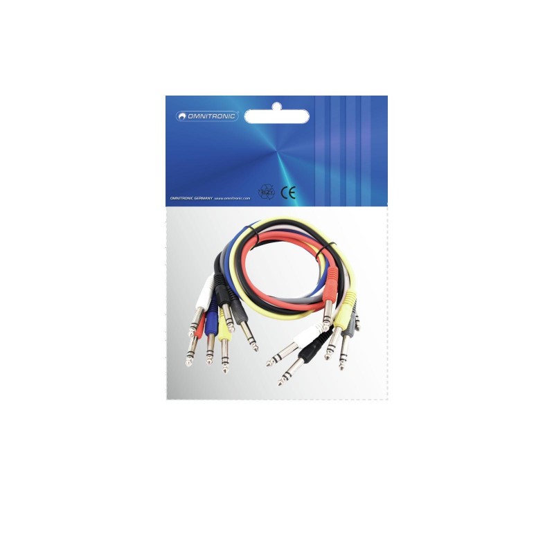 Omnitronic 3021005P - Kable typu Patch Jack stereo 6,3 mm 6x0,9 m - 3