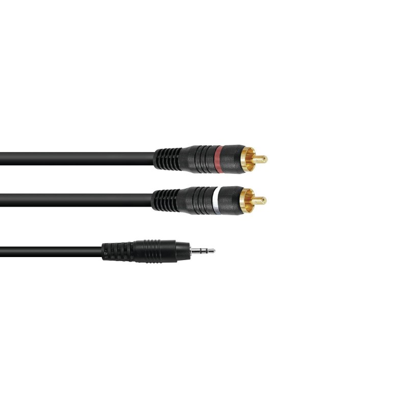 Omnitronic 3022514X - Kabel audio "Y" Jack stereo 3,5 mm - 2x RCA 0,5 m - 1