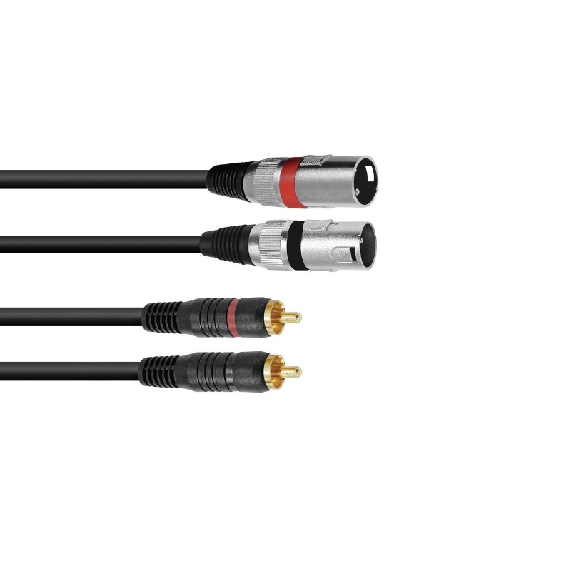 Omnitronic 3022522B - Kabel audio 2x XLR męski - 2x RCA 1 m - 1