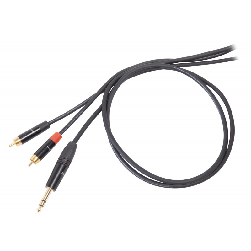 Kabel "INSERT" ze złączami Jack 6,3 mm stereo - wtyk 2 x RCA 3 m - 1