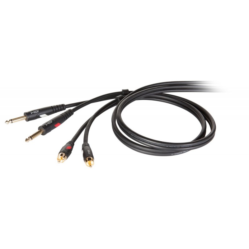 Kabel audio 2 x RCA M - 2 x mono Jack M 1,8 m - 1