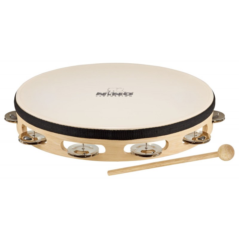 NINO Percussion NINO25 Drewniane tamburyno z naciągiem 10" - 1 NINO Percussion NINO25 Drewniane tamburyno z naciągiem 10" - 1