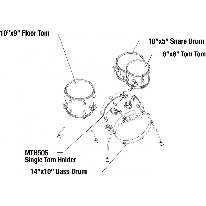 Tama LJK44S-CPM Zestaw perkusyjny Club Jam Flyer Ultra Compact Shell Kit - 10 Tama LJK44S-CPM Zestaw perkusyjny Club Jam Flyer Ultra Compact Shell Kit - 10