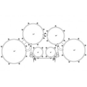 Tama MD660234L-TBF Marszowy bęben tenorowy Fieldstar Rudiment - 6" / 6" / 10" / 12" / 13" / 14" - 1