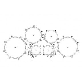 Tama MT668023L-DCF Marszowy bęben tenorowy Fieldstar Rudiment - 6" / 6" / 8" / 10" / 12" / 13" - 1
