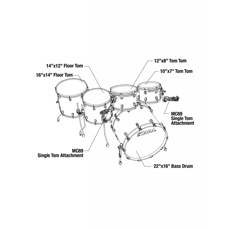 Tama WBS52RZS-MDR Zestaw perkusyjny Starclassic Lacquer Walnut/Birch Shell Kit - 8 Tama WBS52RZS-MDR Zestaw perkusyjny Starclassic Lacquer Walnut/Birch Shell Kit - 8