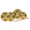MEINL Cymbals HCS Bonus Pack with 13" Hihat + 14" Crash + 10" Splash + MEINL SB106 Drumsticks - 3