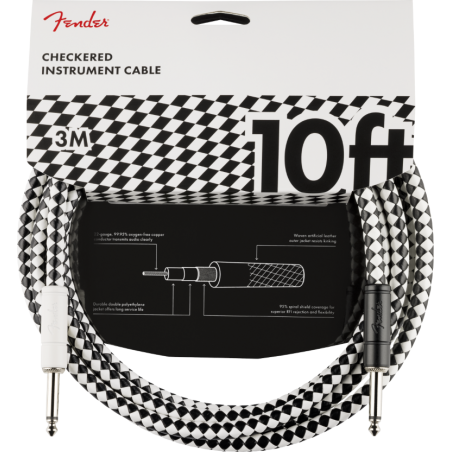 Fender Pro 10' Instrument Cable, Checkerboard - kabel gitarowy - 1