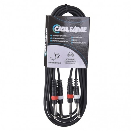 Cable4Me Kabel 2x Jack mono 6,3 mm - 2x Jack mono 6,3 mm 3m - 1