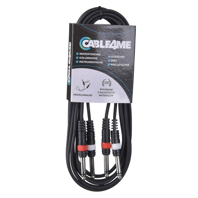 Cable4Me Kabel 2x Jack mono 6,3 mm - 2x Jack mono 6,3 mm 6m - 1