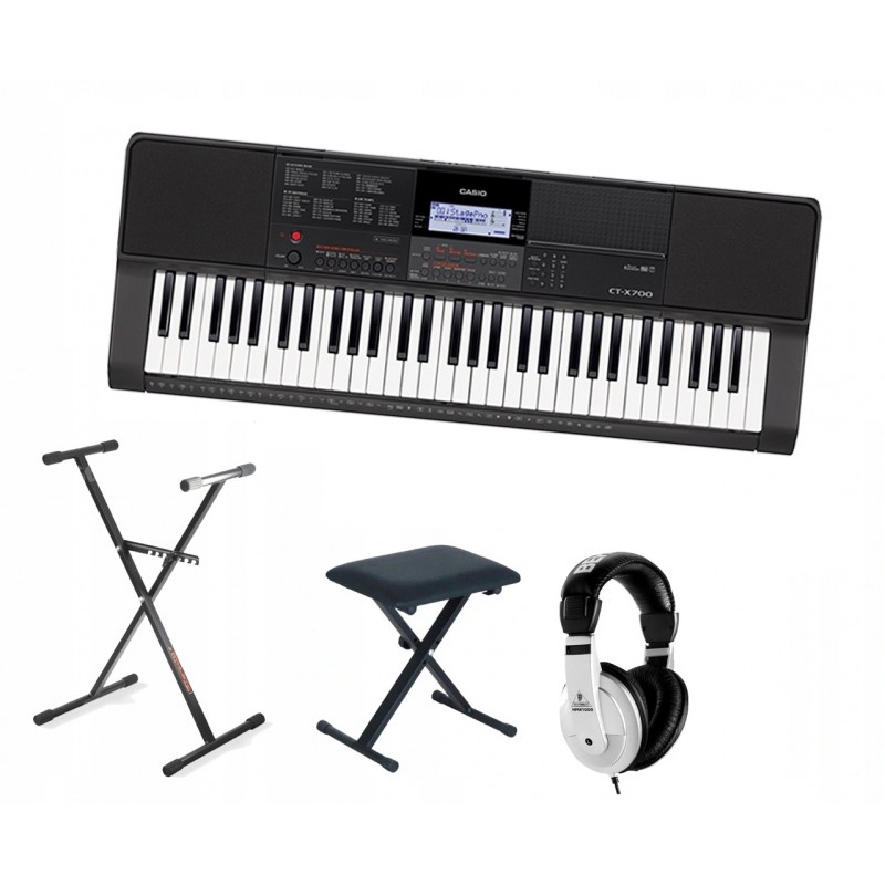 Keyboard Casio CT-X700 + statyw + ława + słuchawki - 1