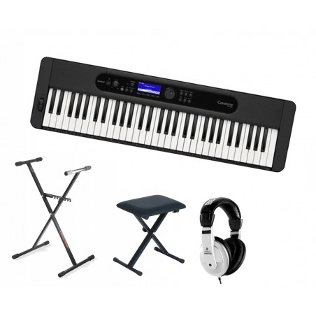 Keyboard Casio CT-S400 BK + statyw + ława + słuchawki - 1