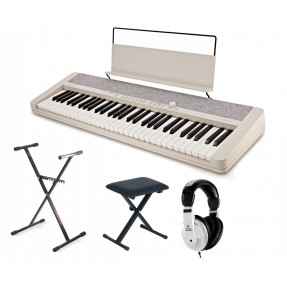 Keyboard Casio CT-S1 WE + statyw + ława + słuchawki - 1