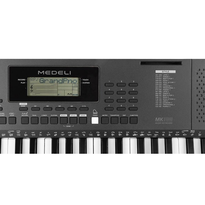 Keyboard Medeli MK100 + statyw + ława + słuchawki - 14