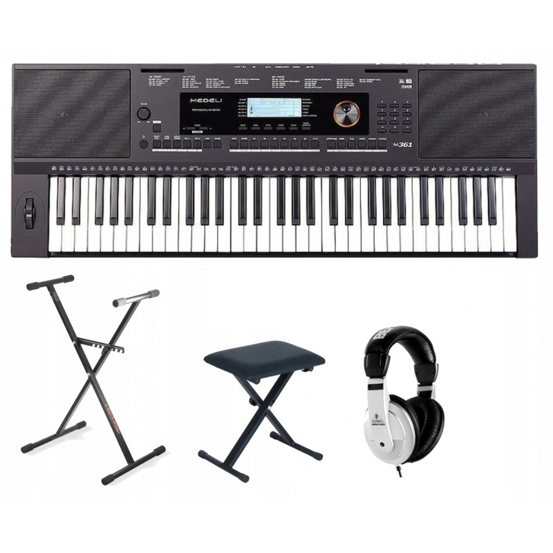 Keyboard Medeli M-361 + statyw + ława + słuchawki - 1