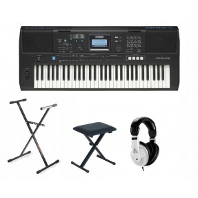 Keyboard Yamaha PSR-E473 + statyw + ława + słuchawki - 1
