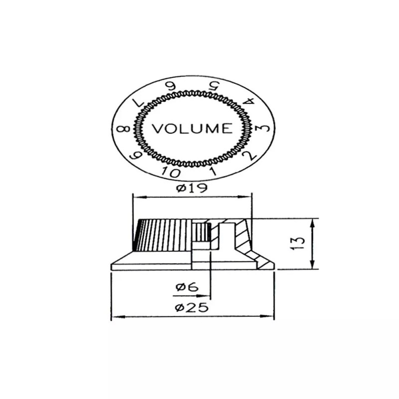 Gałka do gitary VOLUME Kera Audio GST0330V Kremowy - 4