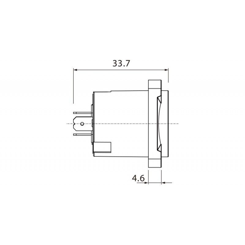 Gniazdo głośnikowe tablicowe panelowe 4-pin IP66 Roxtone RS4MD-WP-T - 2