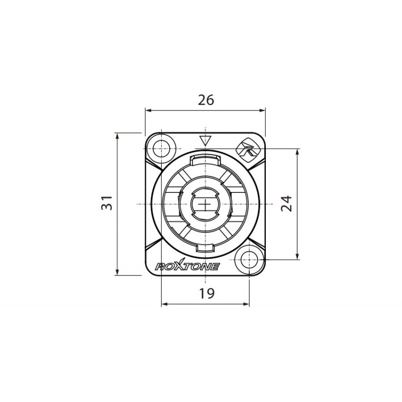 Gniazdo głośnikowe tablicowe panelowe 4-pin Roxtone RS4MD-T - 5