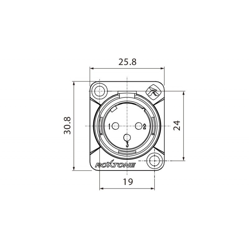 Gniazdo tablicowe panelowe XLR Roxtone RX3MD-NT - 4