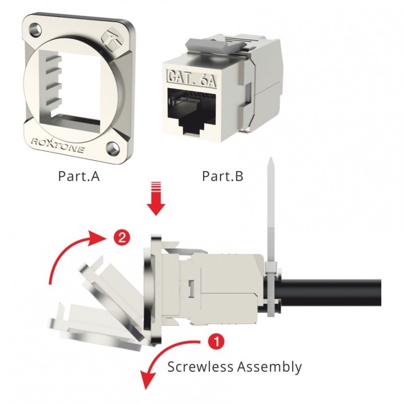 Gniazdo typu RJ45 CAT6 Roxtone RAD-C6A-IDC - 4