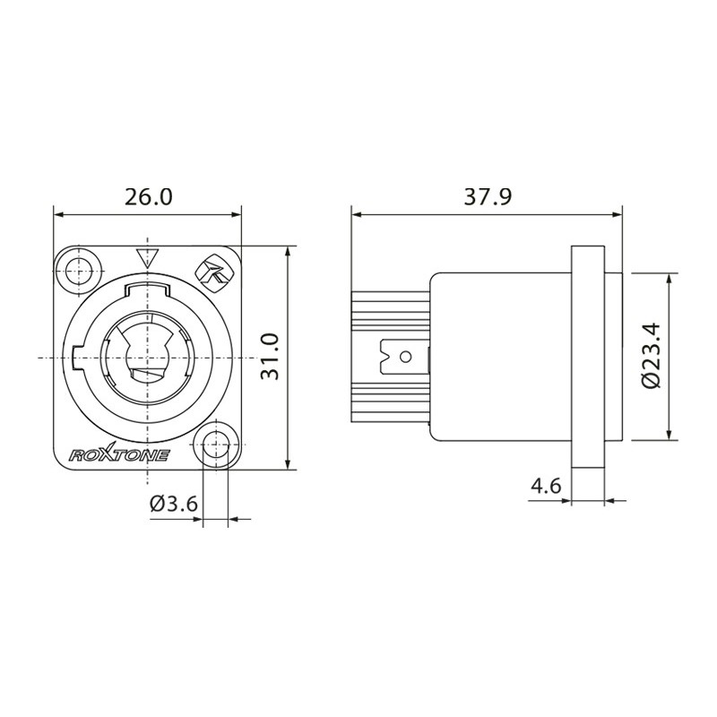 Gniazdo zasilania power-in Roxtone RPDI001 - 2