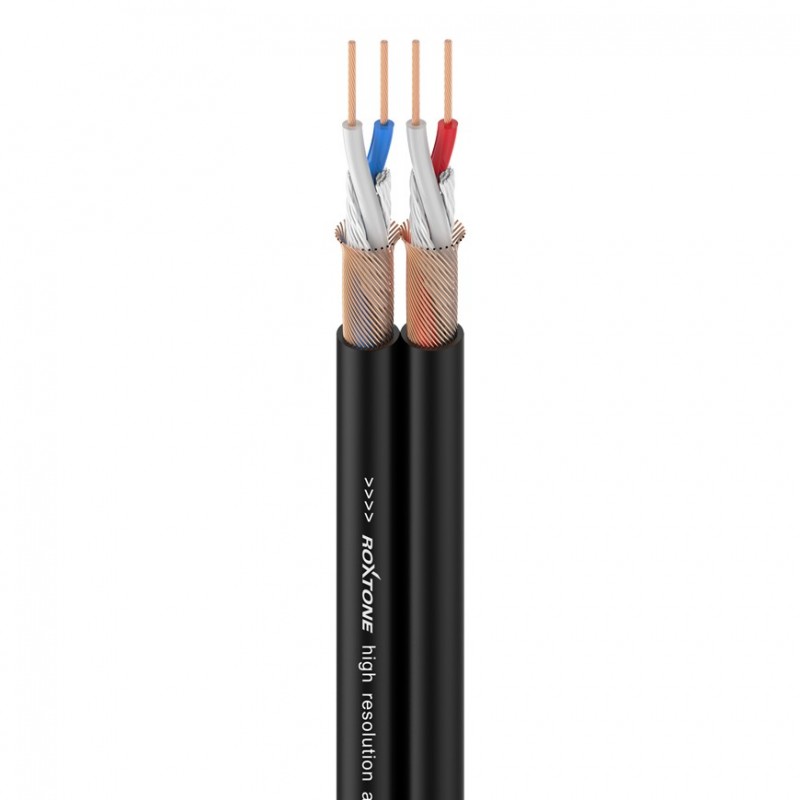 Kabel audio 2 x 0.14 mm² Roxtone AC020-100m-BK - 1