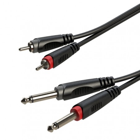 Kabel audio 2 x RCA / 2 x Jack 6.3mm mono 1m Roxtone RACC150L1 - 1