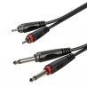 Kabel audio 2 x RCA / 2 x Jack 6.3mm mono 3m Roxtone RACC150L3 - 1